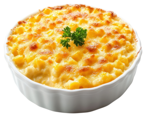 PNG Corn casserole food dish macaroni.