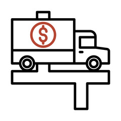 Two-tone icon of Road show concept