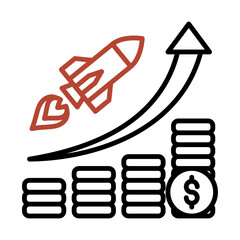 Two-tone icon of Business growth concept