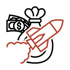 Two-tone icon of High speed loans concept