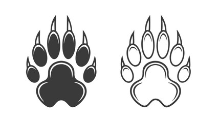 Leopard Paw Print Icon Vector. Jungle Leopard Pawprint Logo