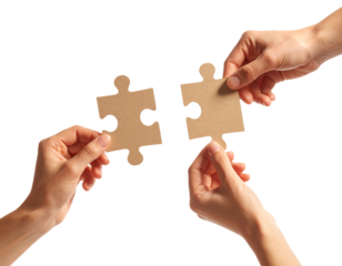 hands holding puzzle