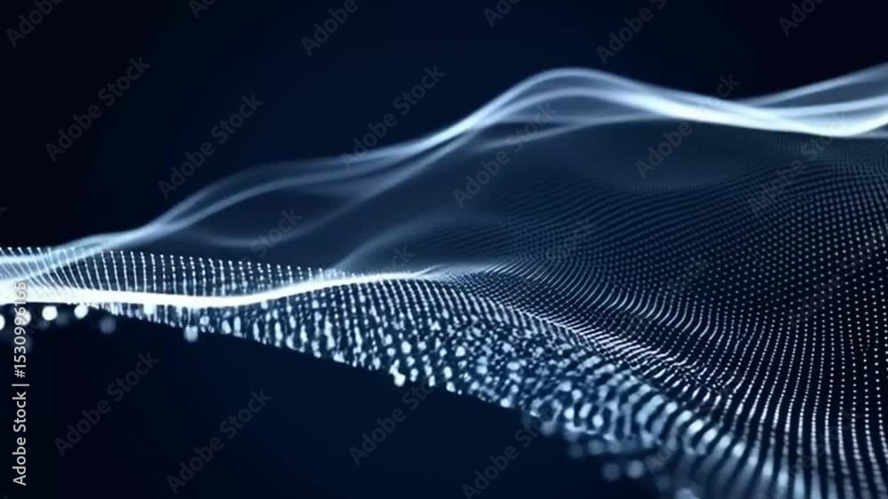 Wall mural futuristic dynamic particle wave background