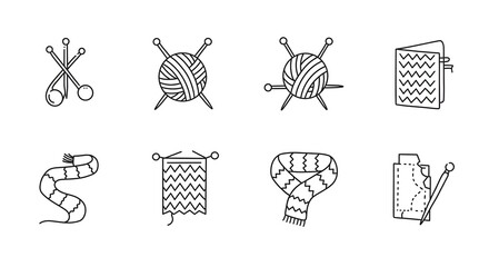 Collection of bar and cocktail icons in a minimalist line art style. Graphic set includes shaker, martini, opener, and glass.