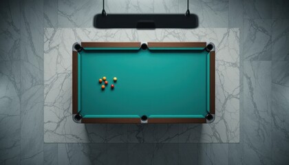 billiard ball on a wooden wall seen from above