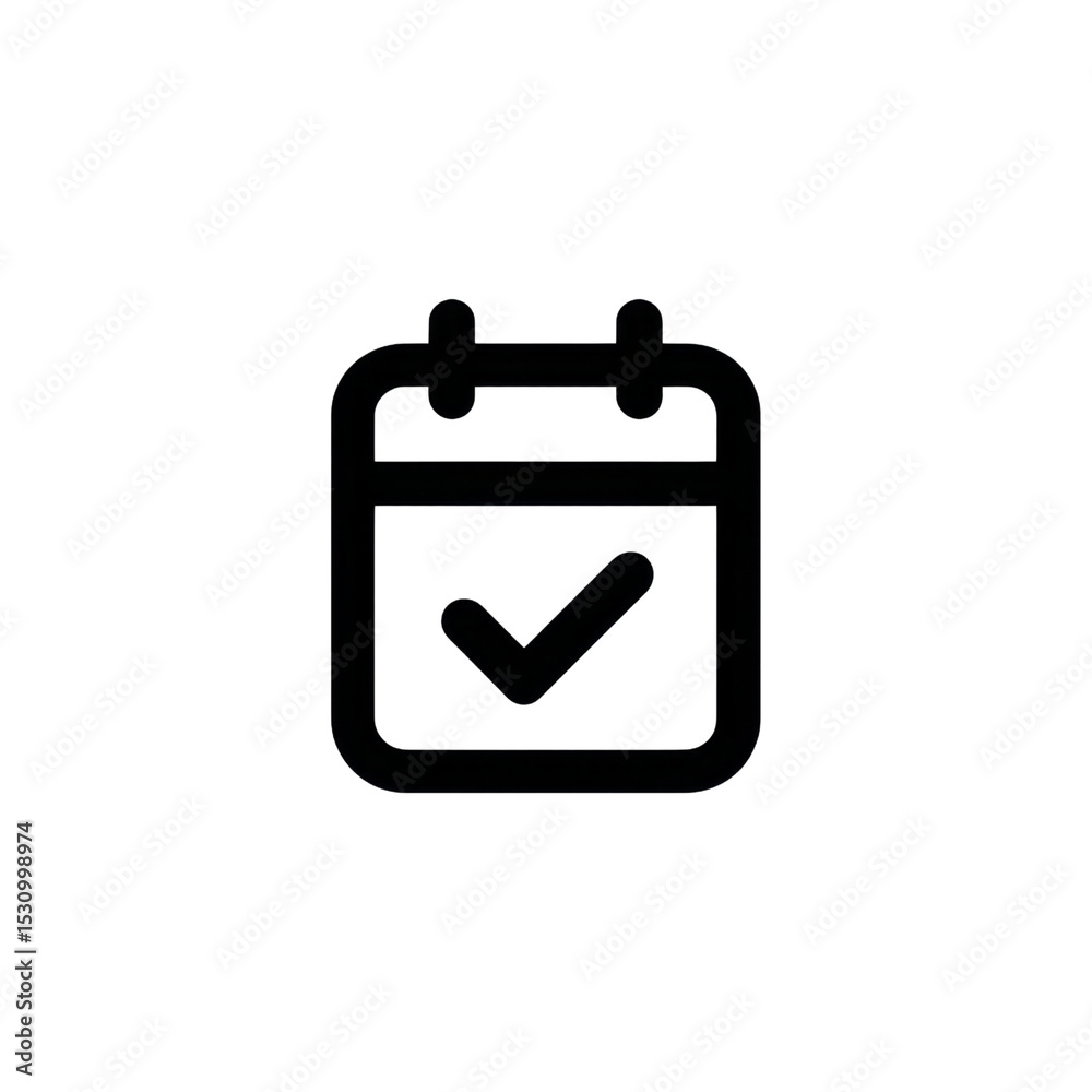 Poster minimalist calendar icon design representing scheduling, planning, and time management in modern sty