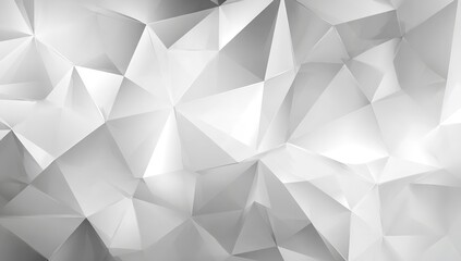 Abstract geometric background triangle pattern design, white and gray polygon crystal texture wallpaper art