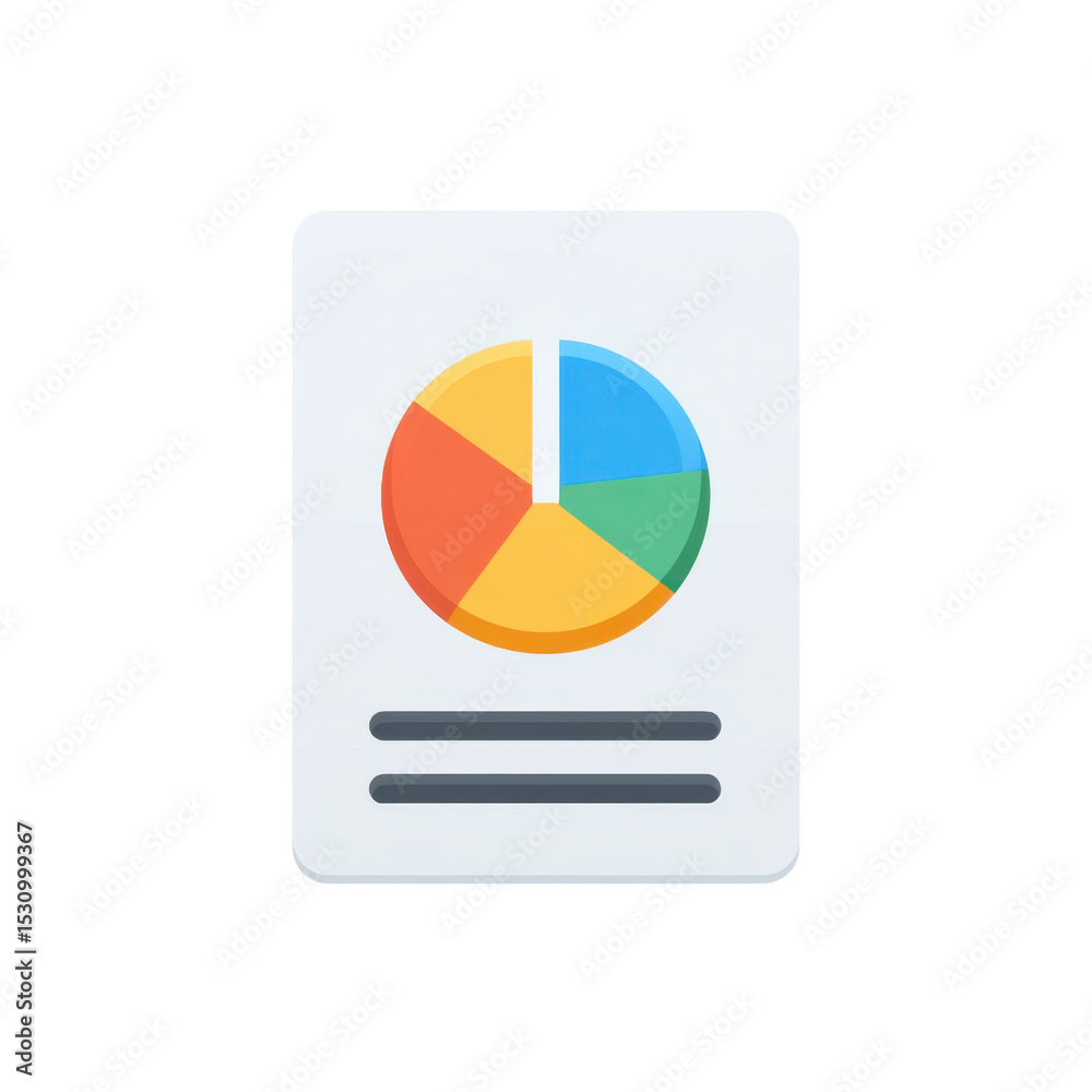 Poster modern presentation slide with colorful pie chart and text spaces for data visualization and busines