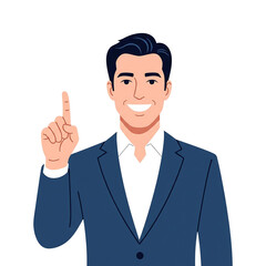 Confident Businessman with an Idea  A Portrait Illustration
