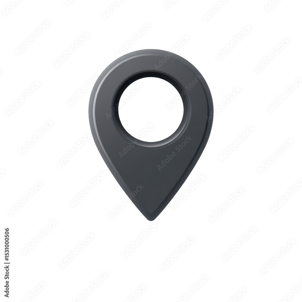 Poster modern location pin icon in minimalistic style for maps and navigation applications transparent back