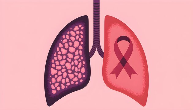 Lungs illustrating the impact of lung cancer awareness and prevention efforts within a vibrant health campaign Generative AI