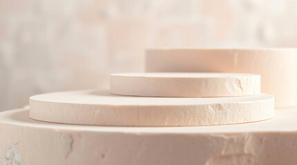 3D Podium Platforms – Minimalist Display Stages in Various Colors and Textures