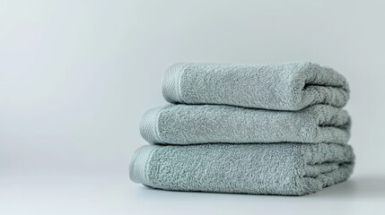 Folded gray towels