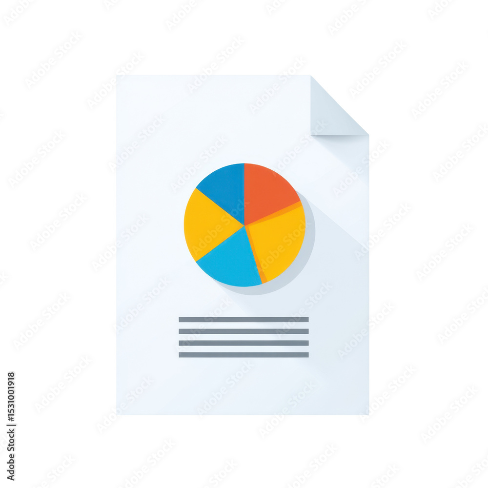 Poster colorful pie chart document with charts and graphs for business presentations and data analysis tran
