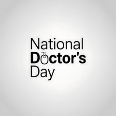 Obraz premium National Doctor's Day, featuring a medical coat, stethoscope, and symbols. Doctor's Day Poster