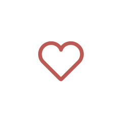 Simple Outline of a Heart Symbol for Love and Affection in Minimalist Design Style Transparent background or png