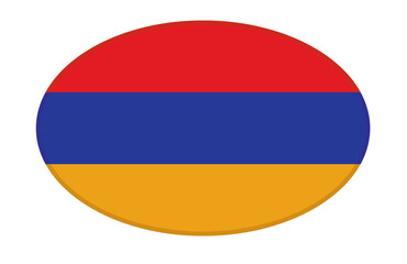Armenia flag ellipse shaped. vector	
