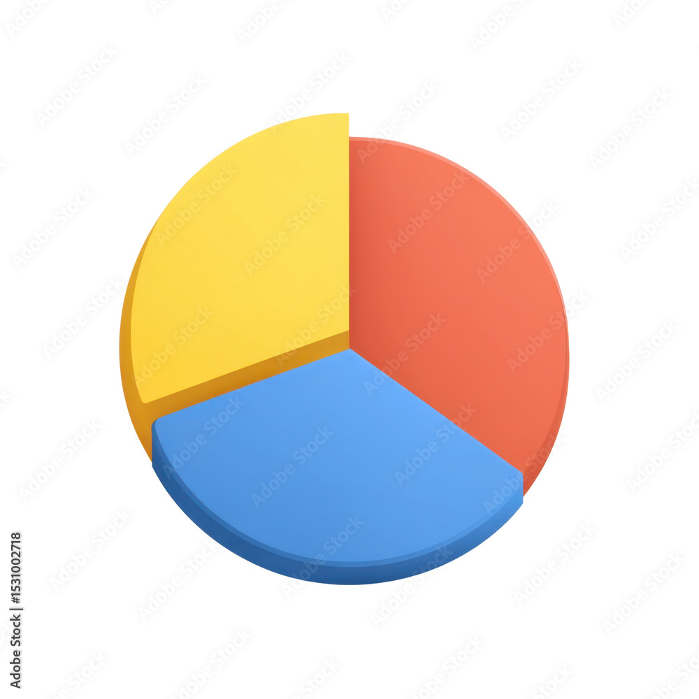 Poster colorful 3d pie chart visualization for data analysis and presentation in business reports transpare