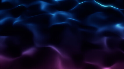 Smooth abstract waves in dark blue and purple gradient, glowing flowing surface with soft motion and digital texture, seamless 4K loop background for technology, design, minimal, sci-fi and modern 