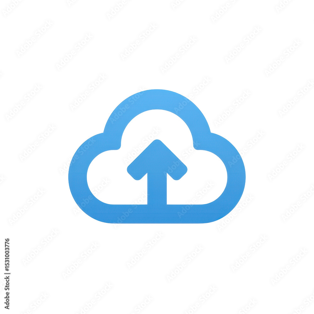 Poster abstract cloud icon with upward arrow symbolizing data upload and digital transformation in modern t