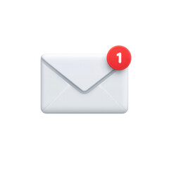 Email Notification Icon with Message Alert Symbolizing Communication and Digital Interaction in Modern Technology Environment Transparent background or png