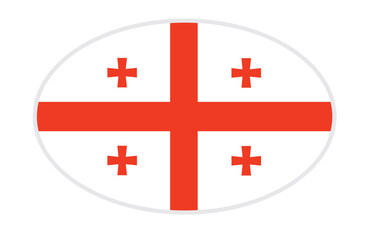 Obraz premium Georgia flag ellipse shaped. vector 