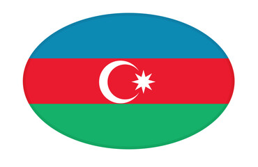 Azerbaijan flag ellipse shaped. vector	