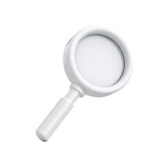 White Magnifying Glass on Transparent Background for Reading, Searching, or Investigation Purposes in Various Settings Transparent background or png