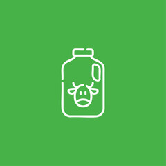 Milk bottle icon logo flat vector design