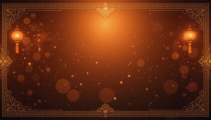border background with ornamnet with glow effect, frame background celebration event with ornament line 