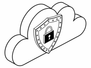 Modern Simple Vector Icon Of A Cloud Shape Containing A Vector