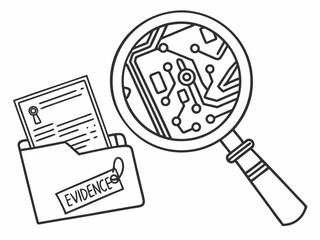 Professional Detailed Line Art Icon Showing A Magnifying Glass Design