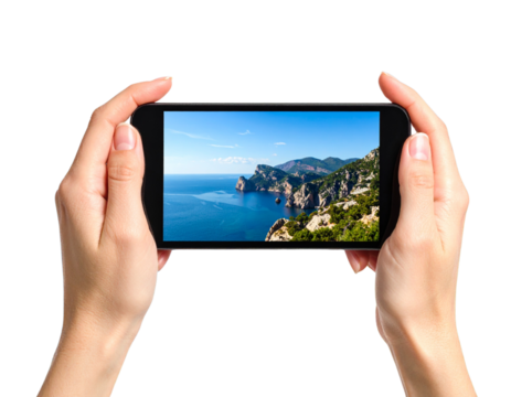 hand holding digital tablet