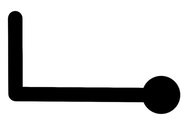 Connecting arrow point on transparent background