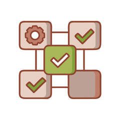 Workflow Blocks Icon — Business Management and Performance Structure