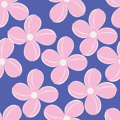 Colorful hand draw flowers seamless pattern. Can be used for fabric textile wallpaper.	