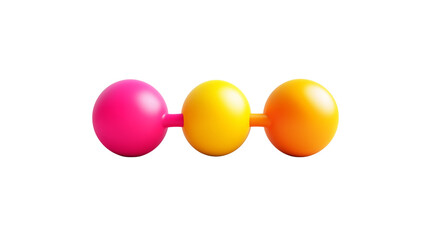 3D share icon with three connected dots and bright color, social link symbol, white background, PNG