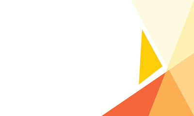 Abstract geometric background with orange, yellow, and beige triangular shapes on a white canvas. Minimalist and dynamic, ideal for modern design, presentations, and digital projects.