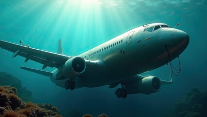 airplane in the blue sky