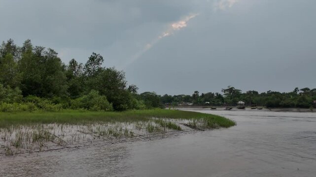 Riverbank in the morning, Khulna Division, Mongla, Bangladesh