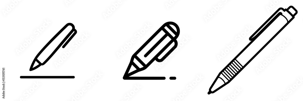 Fototapete modern pen icon outlined in a sleek design, isolated on a white background for web use