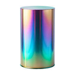 Iridescent Cylinder Product Display Stand Teal Purple Gold