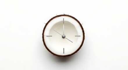 Coconut Clock: Unique Timepiece Crafted From Natural Tropical Fruit