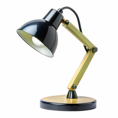 Black Metal Desk Lamp with Wooden Arm and Base black lamp