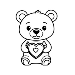 ハートを持つくま｜Bear Holding a Heart