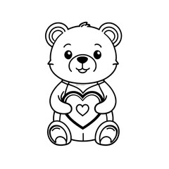 Fototapeta premium ハートを持つくま｜Bear Holding a Heart