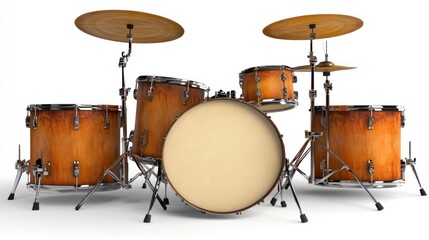 Drum set on white background (1)