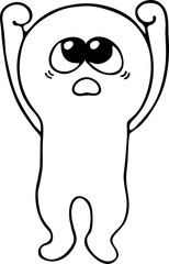 학습캐릭터_올려보기_매달리기_만세_선화