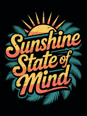Sunshine State of Mind Tropical Art Poster