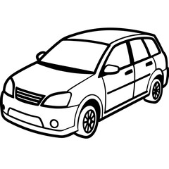 Urban Hatchback line art vector 